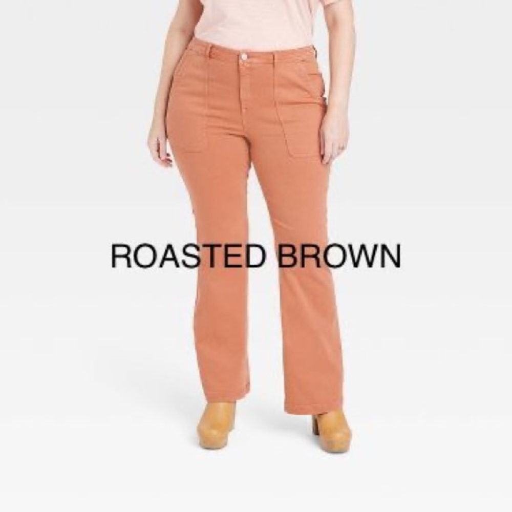 Knox Rose Roasted Brown Anywhere Flare Pant Plus Size
